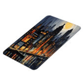 Moderne Stadtnachts - City Skyline bei Dusk Art Magnet (Linke Seite)