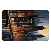 Moderne Stadtnachts - City Skyline bei Dusk Art Magnet (Horizontal)
