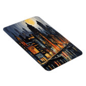 Moderne Stadtnachts - City Skyline bei Dusk Art Magnet (Rechte Seite)