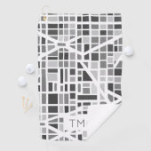 Moderne Stadtplan Monogram INITIALS Architektur Golfhandtuch (Insitu)
