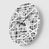 Moderne Stadtplan Schwarz-weiß Gray Office Dekorat Große Wanduhr (Winkel)