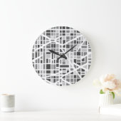 Moderne Stadtplan Schwarz-weiß Gray Office Dekorat Große Wanduhr (Zuhause)