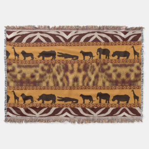 Moderne Stammes- Afrikanische Leoparden Muster Tie Decke