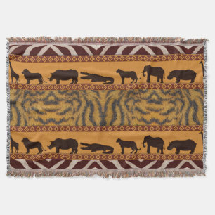 Moderne Stammes-afrikanische Tiger-Muster-Tierdruc Decke