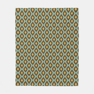 Moderne Stammes-Ikat-Blau Gelb Modern Fleecedecke