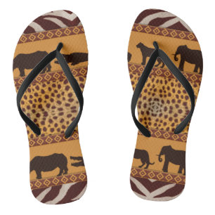 Moderne Stammesafrikanische Gepard-Muster-Tierprin Badesandalen