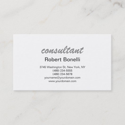 Moderne Standard Consultant Business Card Visitenkarte (Vorderseite)