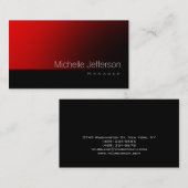 Moderne Standard Red Black Business Card Visitenkarte (Vorne/Hinten)
