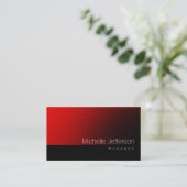 Moderne Standard Red Black Business Card Visitenkarte (Stehend Vorderseite)