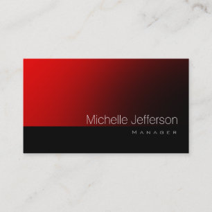 Moderne Standard Red Black Business Card Visitenkarte