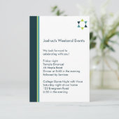 Moderne Star Bar Mitzvah Beilage Einladung (Stehend Vorderseite)