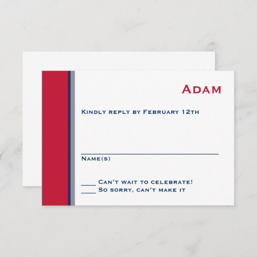 Moderne Star Bar Mitzvah Response Card RSVP Karte (Vorne/Hinten)