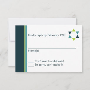 Moderne Star Bar Mitzvah Response Card RSVP Karte