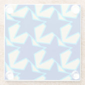 Moderne Star Geometric - Kobaltblau und Taubtan Glasuntersetzer (Rückseite)
