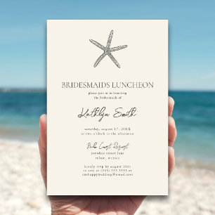 Moderne Starfish Beach Ocean Bridesmais Luncheon Einladung