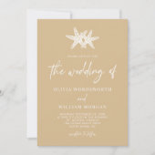 Moderne Starfish Beach Sand Beige Script Hochzeit Einladung (Vorderseite)