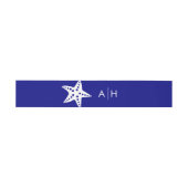 Moderne Starfish Hochzeitsband, Navy Blue Einladungsbanderole (Flach)