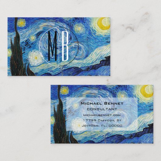 Moderne Starry Night Van Gogh Visitenkarte (Vorne/Hinten)