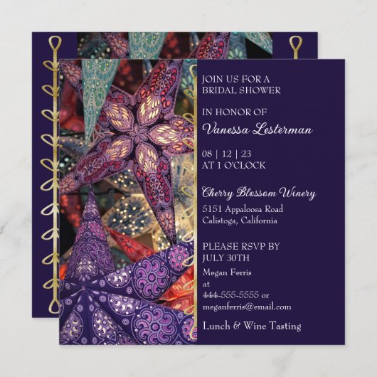 Moderne Stars Bridal Dusche Einladung (Vorne/Hinten)