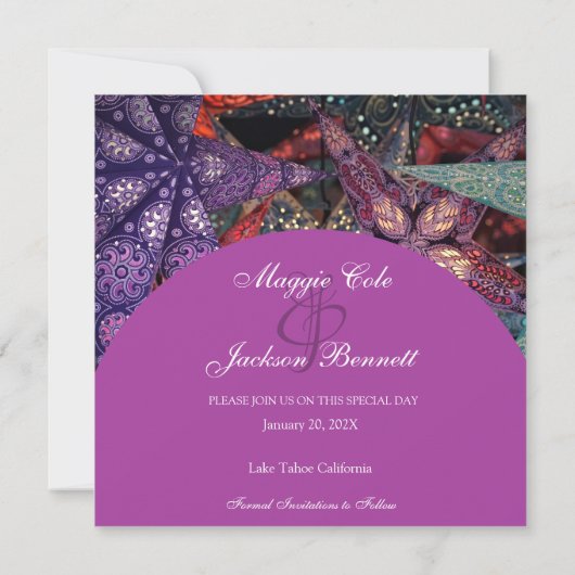 Moderne Stars Save the Date (Rückseite)