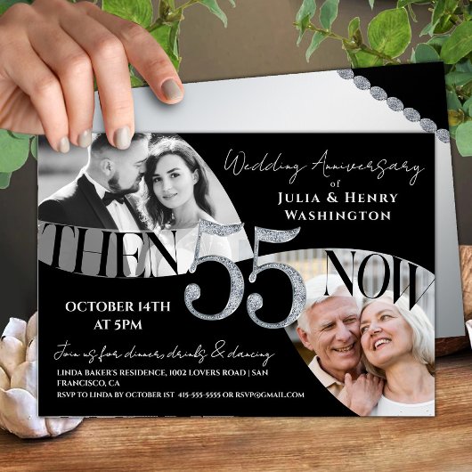 Moderne Statement 55. Hochzeitstag-Jubiläum Einladung
