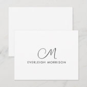 Moderne Stationery für elegante Script Monogram Mitteilungskarte (Vorne/Hinten)