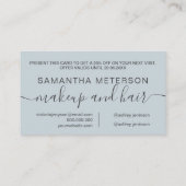 Moderne staubblaue berufliche Typografie Rabattkarte (Rückseite)