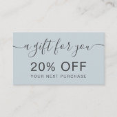 Moderne staubblaue berufliche Typografie Rabattkarte (Vorderseite)