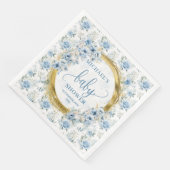 Moderne staubblaue Blumen Goldjungen-Dusche Serviette (Ecke)