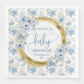 Moderne staubblaue Blumen Goldjungen-Dusche Serviette (Vorderseite)