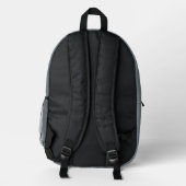 Moderne staubblaue Custom Monogramm Name Rucksack (Rückseite)