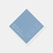 Moderne staubblaue Hochzeits-Dinnerparty Serviette (Ecke)