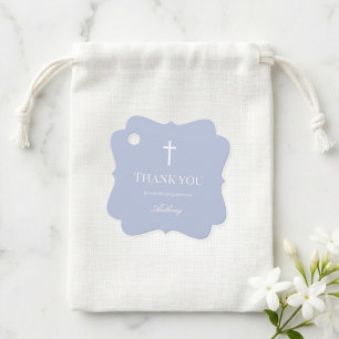 Moderne staubblaue Taufgeschenk-Etiketten Geschenkanhänger