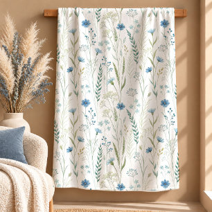 Moderne staubblaue Wilde-Salbei-Blumen-Deckenkunst Sherpadecke