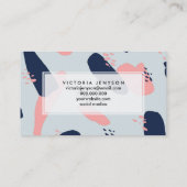 Moderne staubige blaupastellblaue Pastellfarbe geo Visitenkarte (Rückseite)