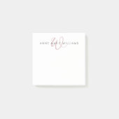 Moderne Staubige Flieder Script-Monogramm Post-it Klebezettel (Vorderseite)