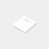Moderne Staubige Flieder Script-Monogramm Post-it Klebezettel (angewinkelt)