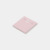 Moderne Staubige Fliederweiße Schriftmonogramm Post-it Klebezettel (angewinkelt)