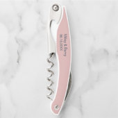 Moderne Staubige Pink Minimalistische Hochzeit Kellnermesser (Vorderseite)