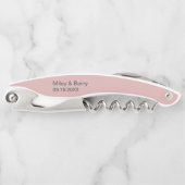 Moderne Staubige Pink Minimalistische Hochzeit Kellnermesser (Vorderseite)