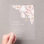 Moderne staubige Rose Blumenhochzeit Acryleinladungen<br><div class="desc">Hochzeitsfeiern mit staubigen Rose laden ein. Sie können die Einladung mit Ihren Namen und Ihre Hochzeitsdetails,  einschließlich Datum,  Uhrzeit und Ort,  personalisieren.</div>