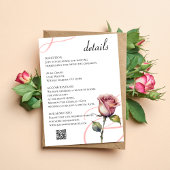 Moderne staubige Rose - Einzelheiten zur Hochzeit Einladung