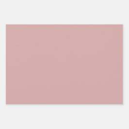 Moderne staubige Rose rosa Schlicht Solid Color Geschenkpapier Set