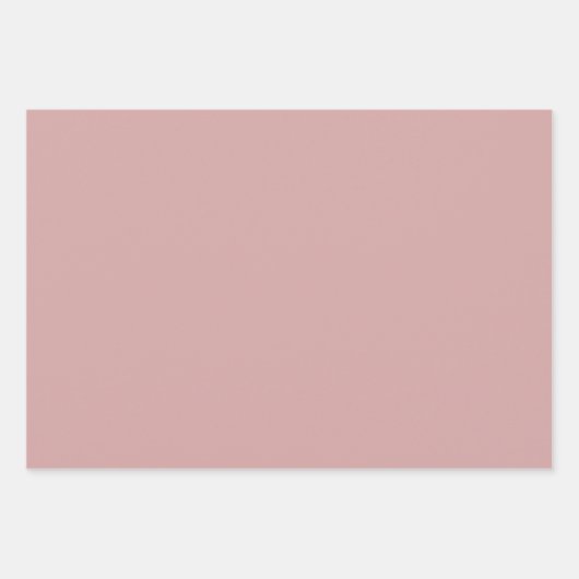 Moderne staubige Rose rosa Schlicht Solid Color Geschenkpapier Set (Vorderseite 3)