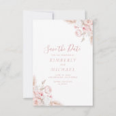 moderne staubige Rose Save The Date (Vorderseite)