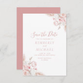 moderne staubige Rose Save The Date (Vorne/Hinten)