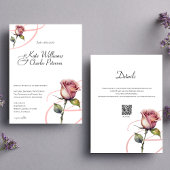 Moderne staubige Rose Sommerblüte Hochzeitseinladu Einladung