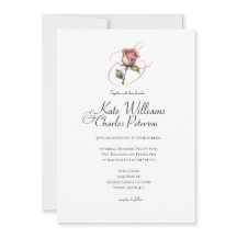 Moderne staubige Rose Sommerblüte Hochzeitseinladu