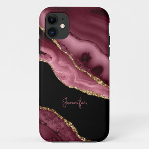 Moderne staubige Rosen-Gold-Achat-Kristall-Individ Case-Mate iPhone Hülle