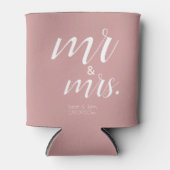 Moderne Staubrosa Fette Mr & Mrs Hochzeitsgeschenk Dosenkühler (Vorderseite)